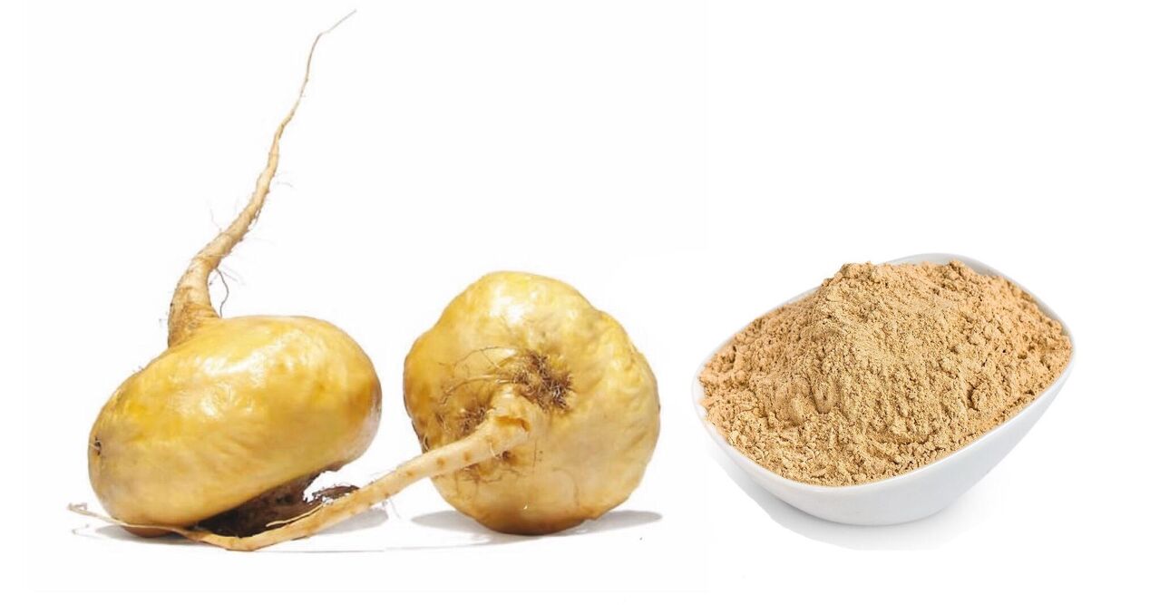 Papoula peruana como parte do produto
